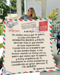 Sabana, Manta, cobija con dedicatoria para hijo de parte de madre y padre