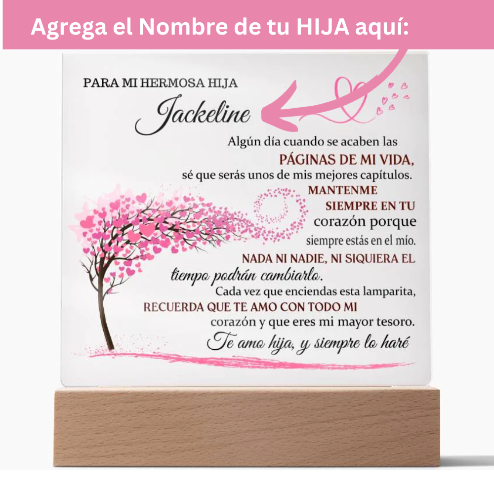 Regalo personalizado para hija | Lampara para hija | Regalo de madre / padre a hija