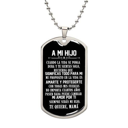 Collar militar con dedicatoria para hijo| Regalo de Madre a hijo