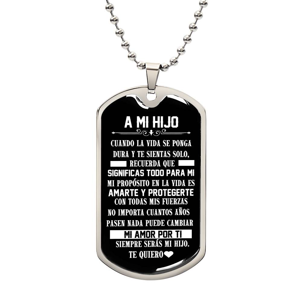 Collar plata Placa Militar personalizada