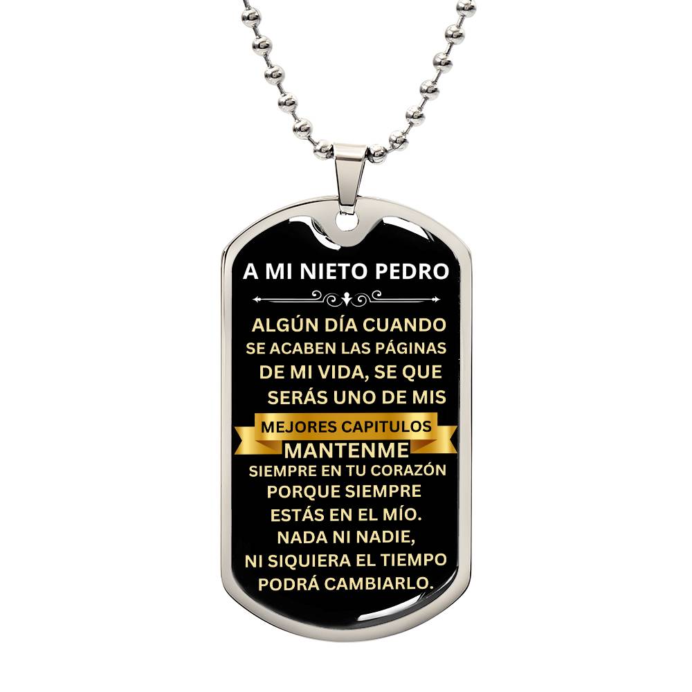 Collar Militar con dedicarotia para nieto