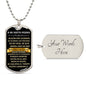 Collar militar con dedicatoria para nieto