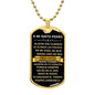 Collar militar con dedicatoria para nieto