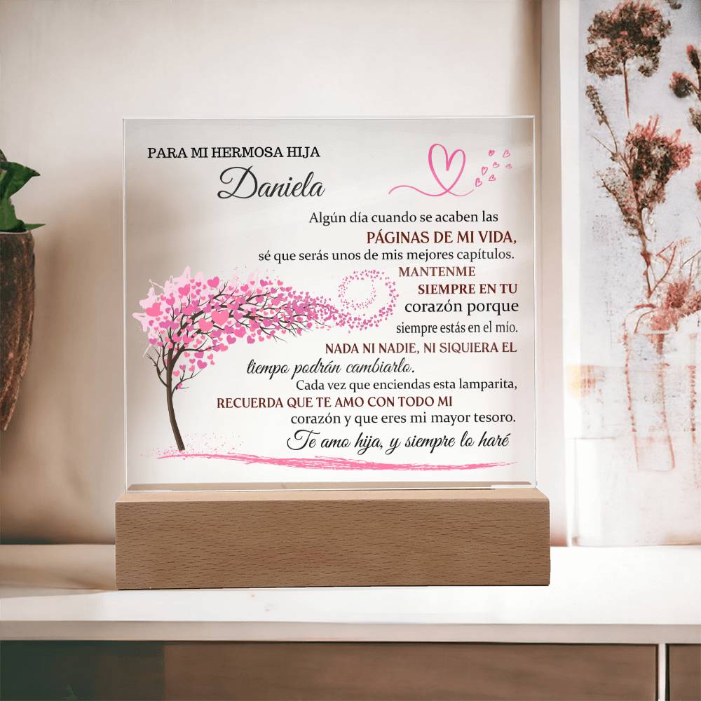 Lampara de amor| Regalo para mi hija |LAMPARA CON MENSAJE DE AMOR PARA HIJA - PERSONALIZADO - ERES MI MAYOR TESORO