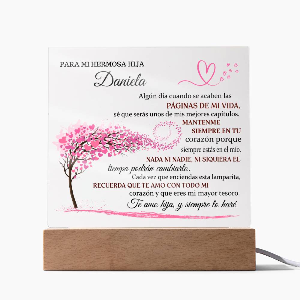 Lampara de amor| Regalo para mi hija |LAMPARA CON MENSAJE DE AMOR PARA HIJA - PERSONALIZADO - ERES MI MAYOR TESORO