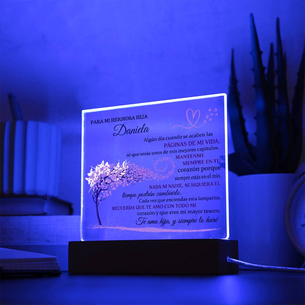 Lampara de amor| Regalo para mi hija |LAMPARA CON MENSAJE DE AMOR PARA HIJA - PERSONALIZADO - ERES MI MAYOR TESORO
