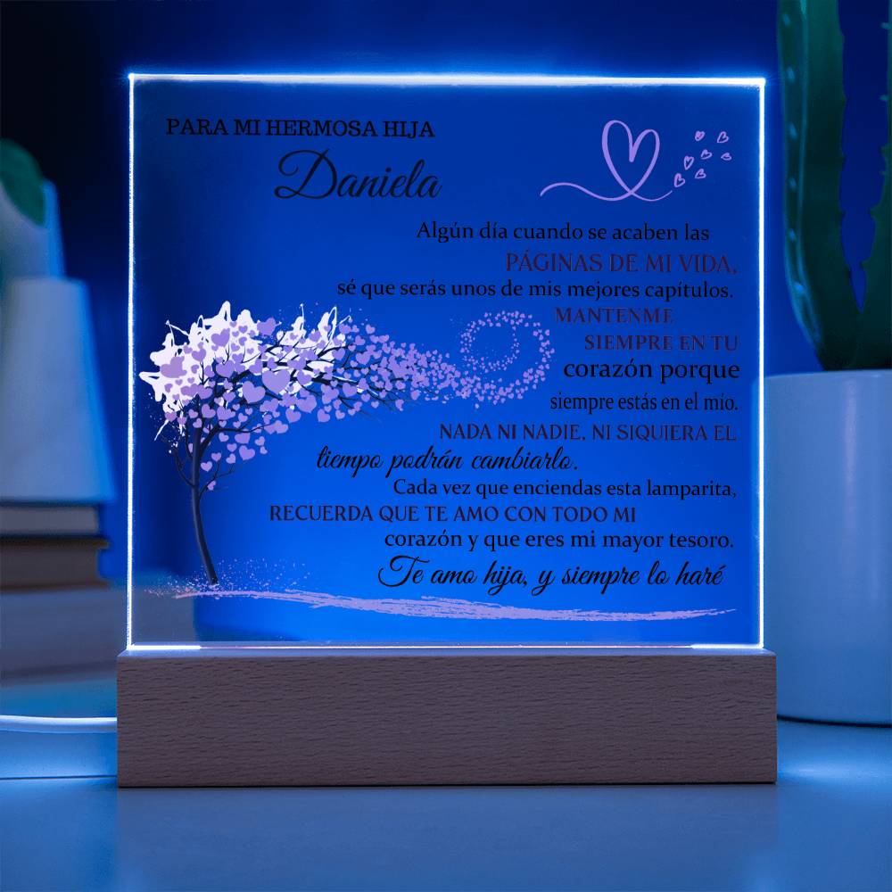 Lampara de amor| Regalo para mi hija |LAMPARA CON MENSAJE DE AMOR PARA HIJA - PERSONALIZADO - ERES MI MAYOR TESORO