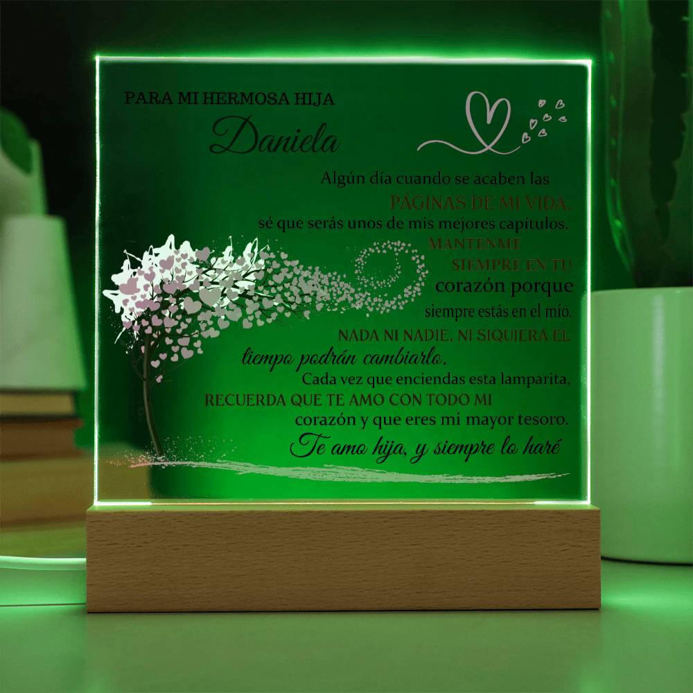 Lampara de amor| Regalo para mi hija |LAMPARA CON MENSAJE DE AMOR PARA HIJA - PERSONALIZADO - ERES MI MAYOR TESORO
