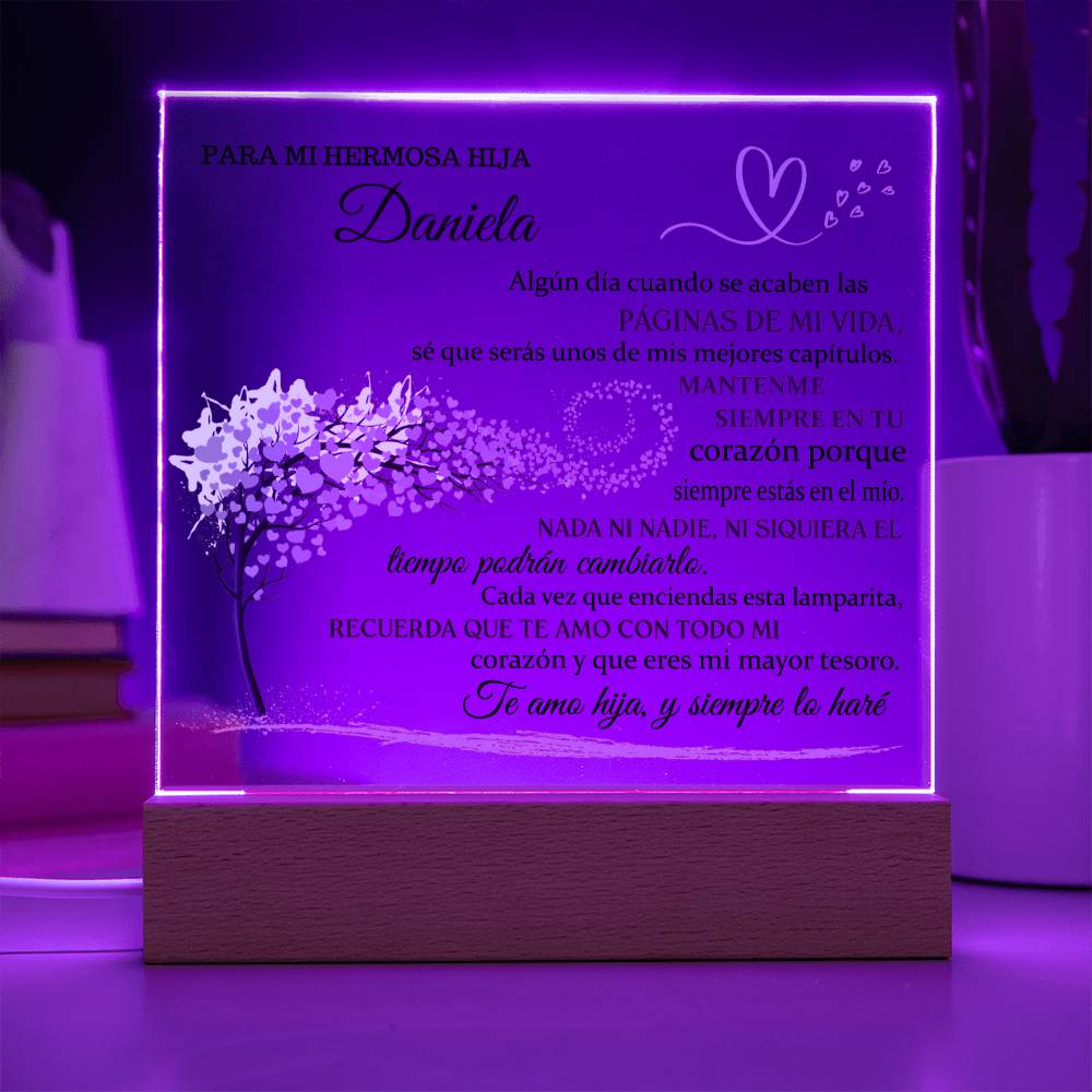 Lampara de amor| Regalo para mi hija |LAMPARA CON MENSAJE DE AMOR PARA HIJA - PERSONALIZADO - ERES MI MAYOR TESORO