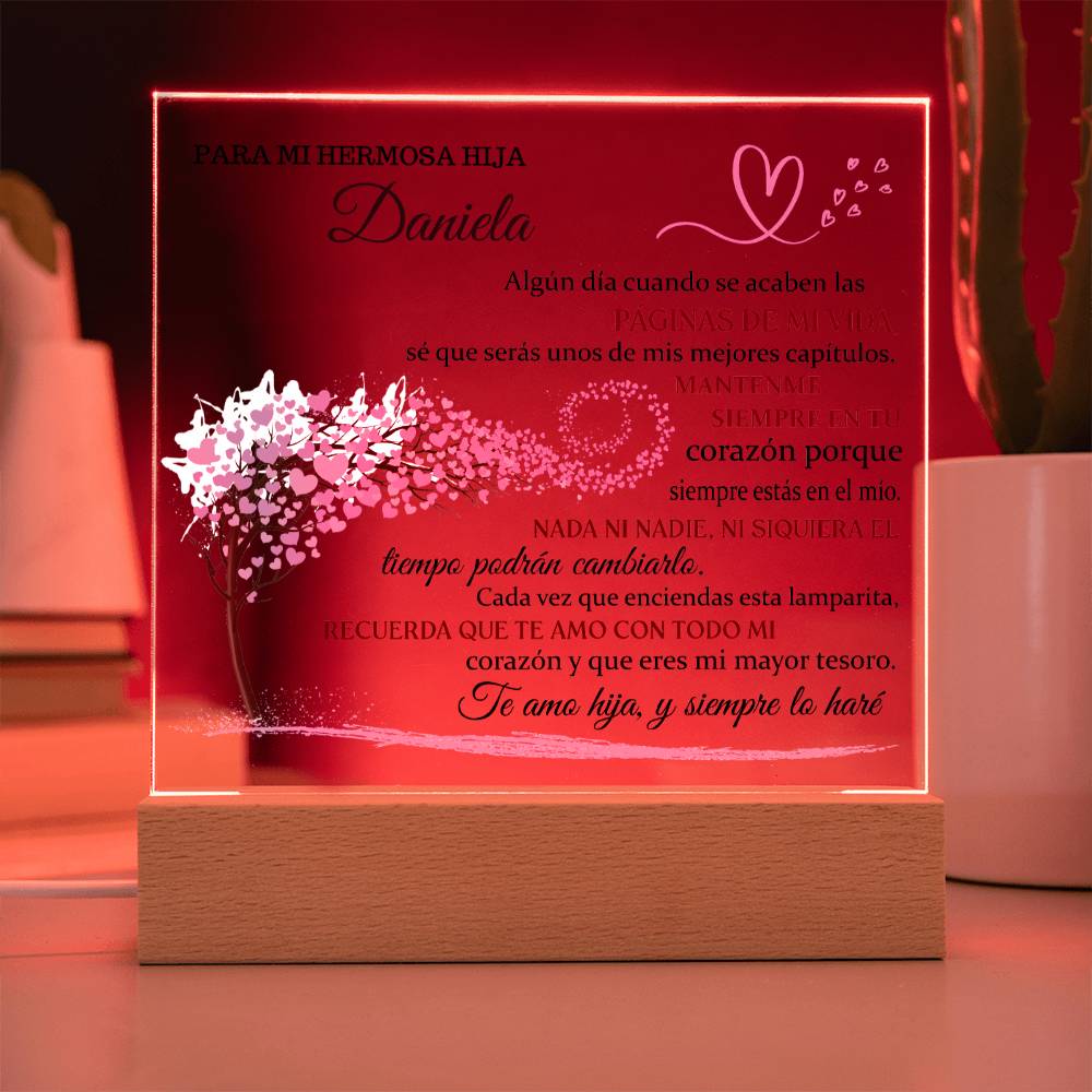 Lampara de amor| Regalo para mi hija |LAMPARA CON MENSAJE DE AMOR PARA HIJA - PERSONALIZADO - ERES MI MAYOR TESORO
