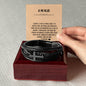Pulsera Esperanza, Fe y Amor. Elegante Pulsera de Cuero Cruzada para Hombre