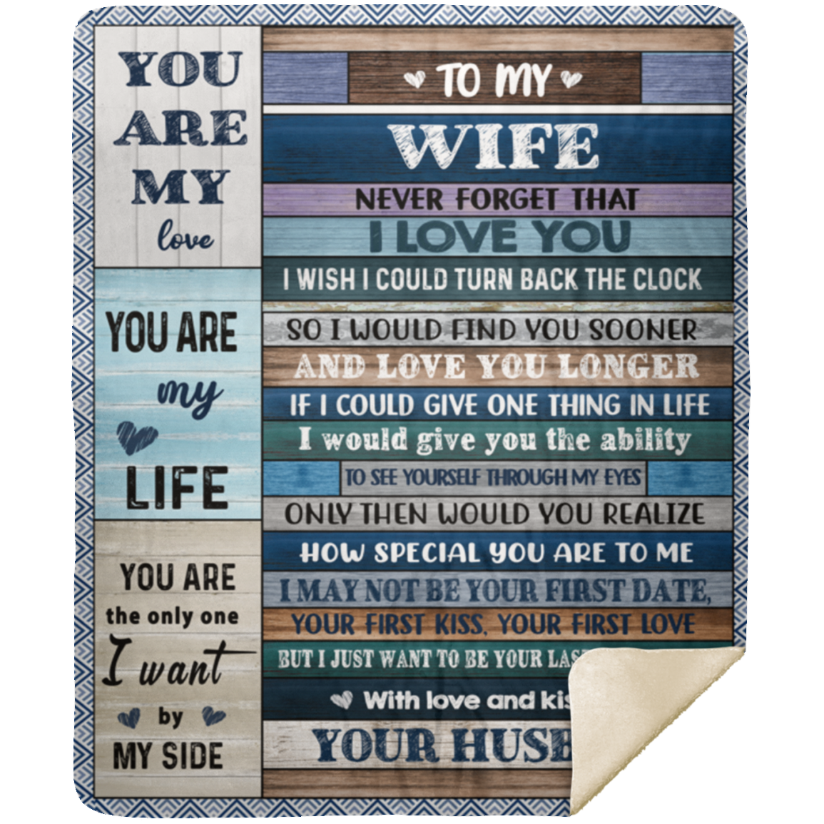 TO MY WIFE| NEVER FORGET THAT I LOVE YOU| Premium Plush Blanket