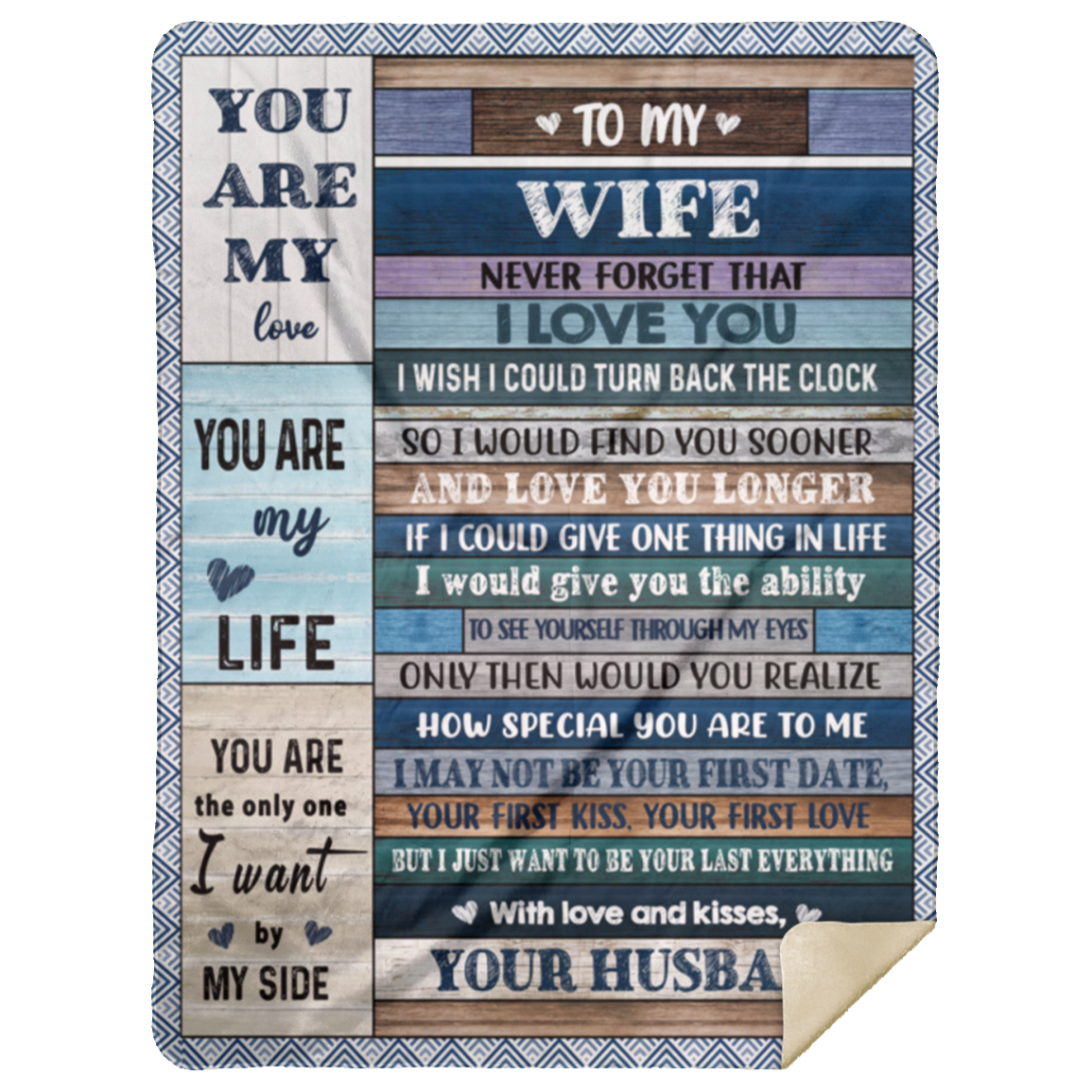 TO MY WIFE| NEVER FORGET THAT I LOVE YOU| Premium Plush Blanket