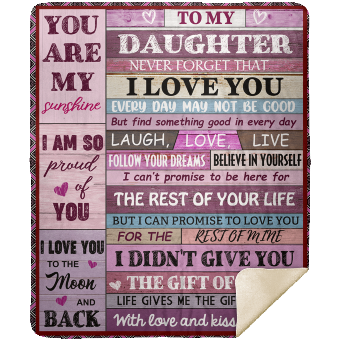 TO MY DAUGHTER FROM MOM| NEVER FORGET THAT I LOVE YOU| Premium Plush Blanket