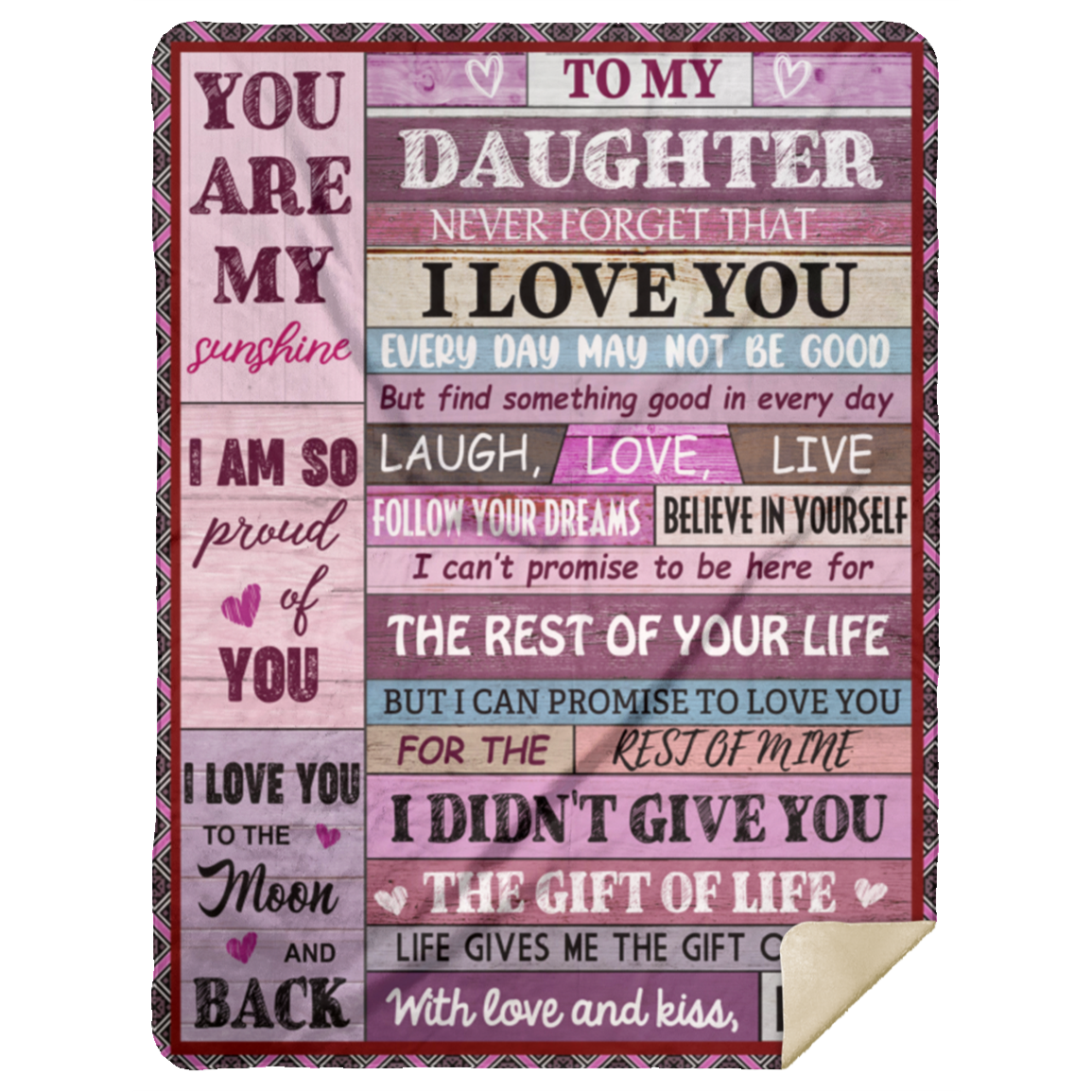 TO MY DAUGHTER FROM MOM| NEVER FORGET THAT I LOVE YOU| Premium Plush Blanket