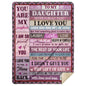 To my daughter blanket| Gift from dad to daughter| father's gift to daughter| regalo para mi hija| idea de regalos para hija