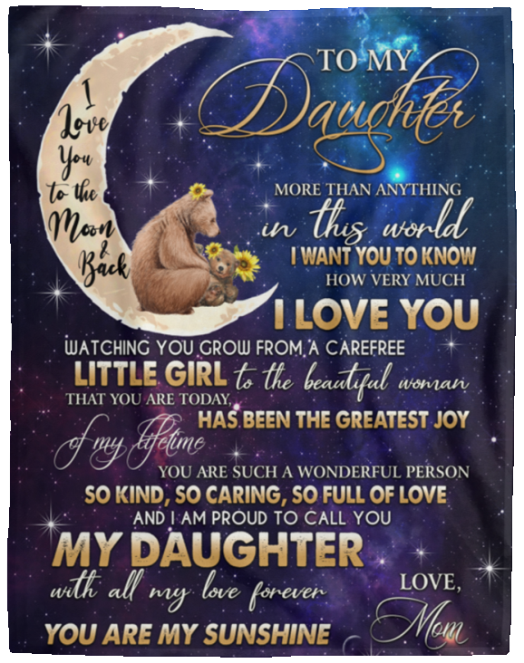 DAUGHTER FROM MOM| I LOVE YOU| Premium Plush Blanket