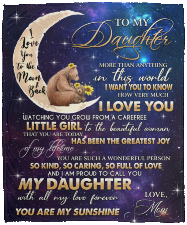 DAUGHTER FROM MOM| I LOVE YOU| Premium Plush Blanket