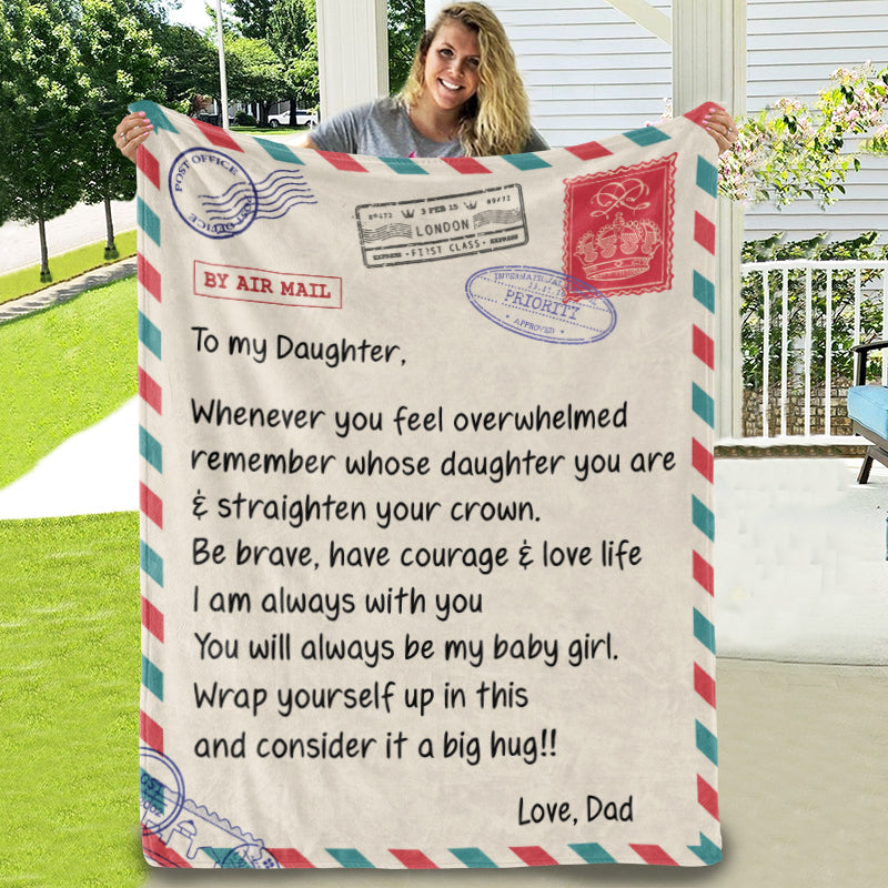 To My Daughter from Dad | Crown | Plush Fleece Blanket - 50x60