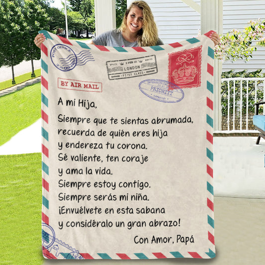 A mi hija de papá | Corona | Manta de lana de felpa - 50x60