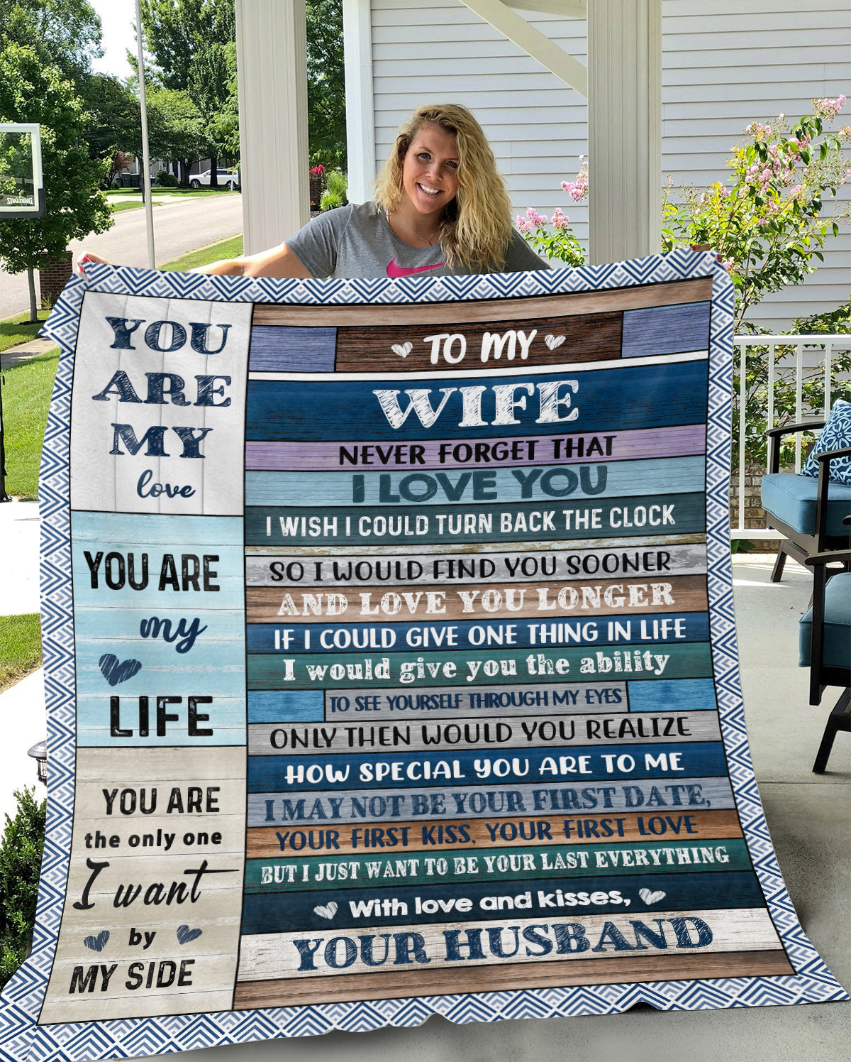 TO MY WIFE| NEVER FORGET THAT I LOVE YOU| Premium Plush Blanket