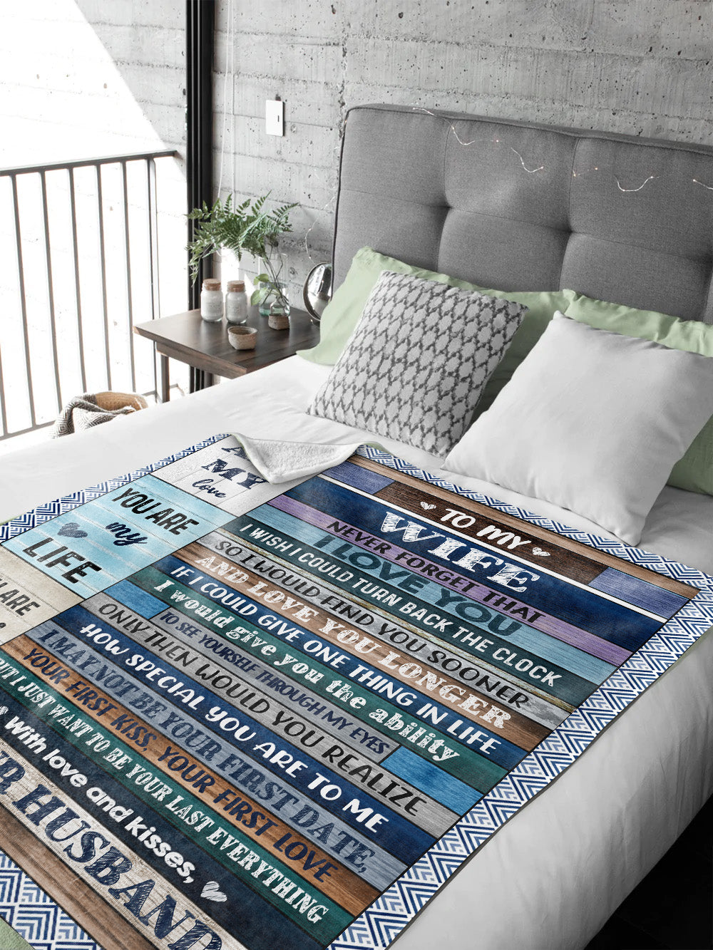 TO MY WIFE| NEVER FORGET THAT I LOVE YOU| Premium Plush Blanket