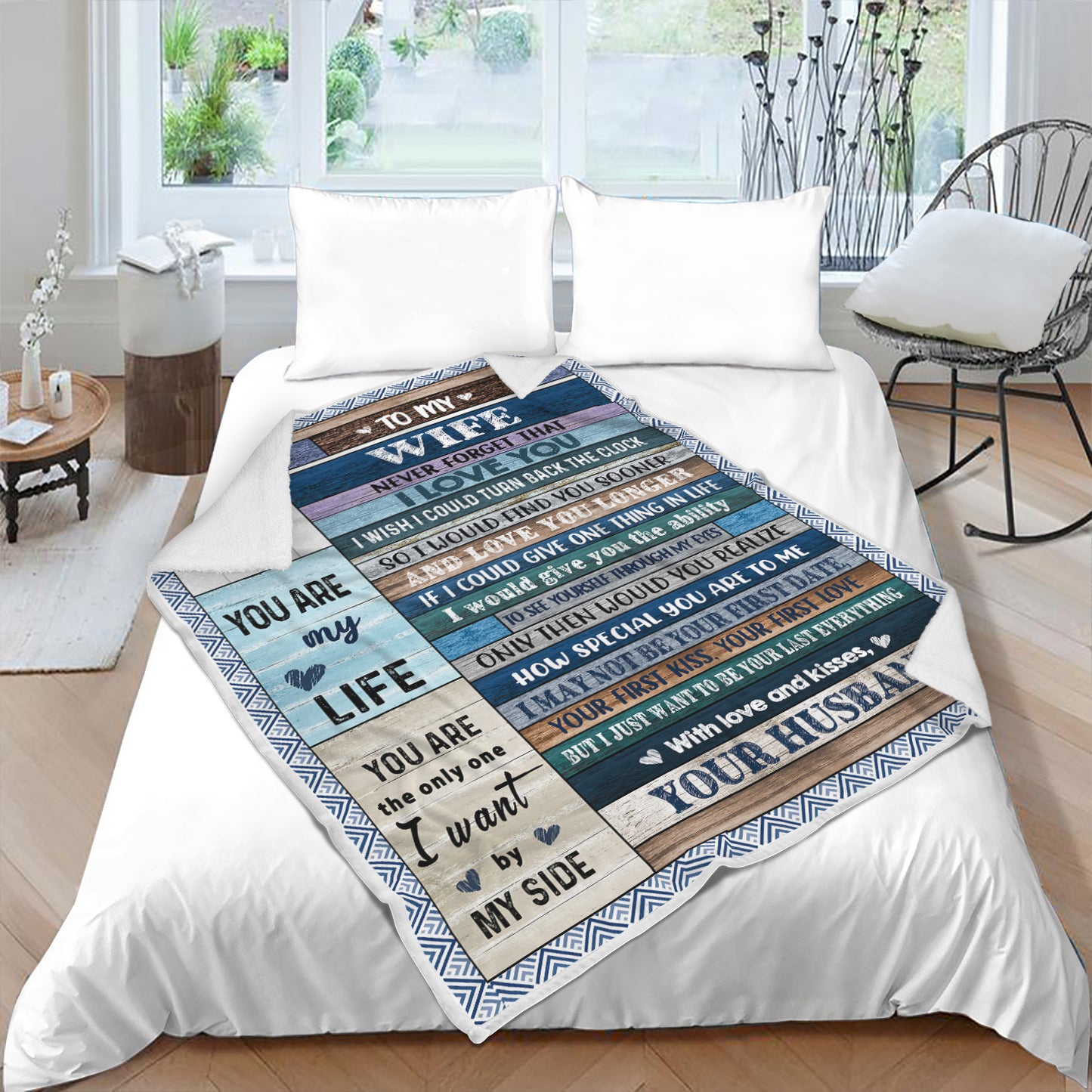 TO MY WIFE| NEVER FORGET THAT I LOVE YOU| Premium Plush Blanket