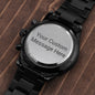 Reloj Cronógrafo Negro Grabado Personalizable | PARA HIJO, PADRE, ABUELO, HERMANO, NOVIO