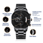 Reloj Cronógrafo Negro Grabado Personalizable | PARA HIJO, PADRE, ABUELO, HERMANO, NOVIO