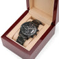 Reloj Cronógrafo Negro Grabado Personalizable | PARA HIJO, PADRE, ABUELO, HERMANO, NOVIO