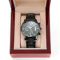 Reloj Cronógrafo Negro Grabado Personalizable | PARA HIJO, PADRE, ABUELO, HERMANO, NOVIO