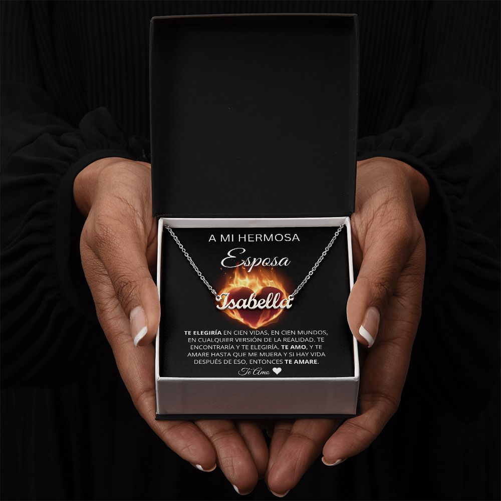 A MI HERMOSA ESPOSA | COLLAR CON NOMBRE PERSONALIZADO