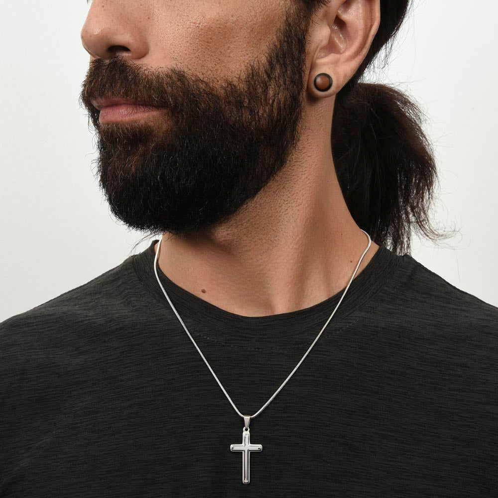 Regalito para mi Hijo | Cruz de acero inoxidable hecha a mano.