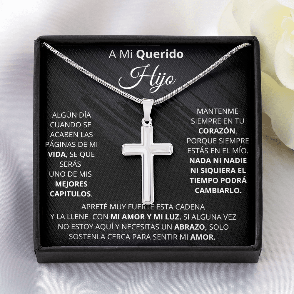Regalito para mi Hijo | Cruz de acero inoxidable hecha a mano.