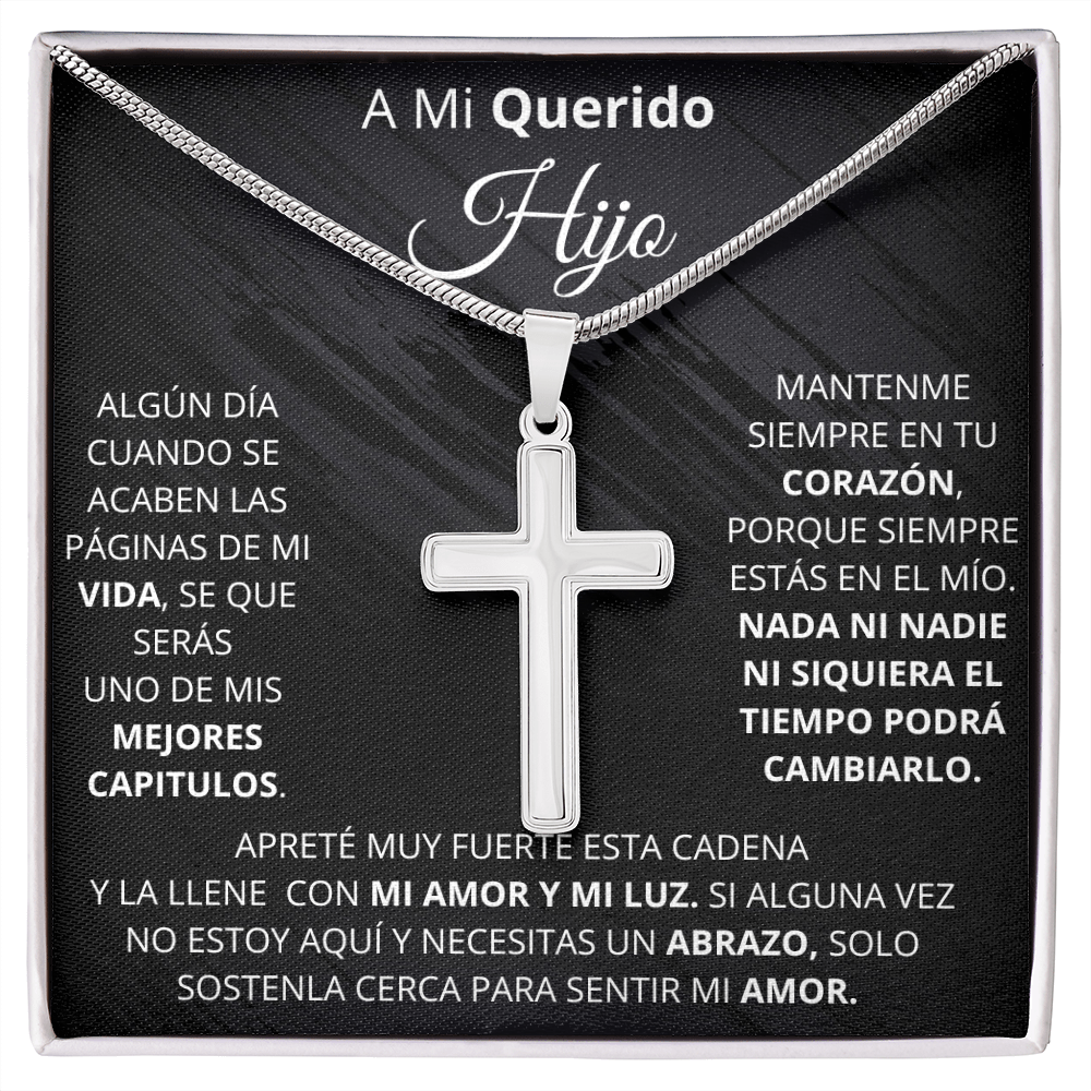 Regalito para mi Hijo | Cruz de acero inoxidable hecha a mano.