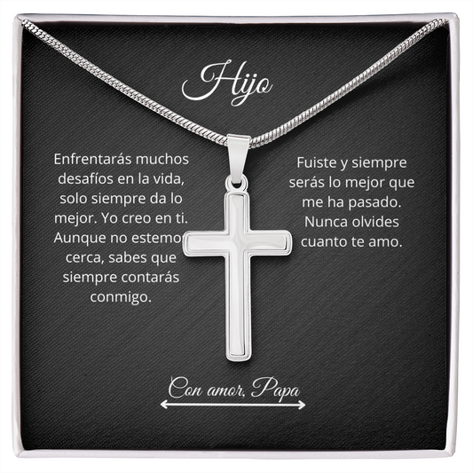 Regalito para mi hijo | Collar con Cruz de acero inoxidable