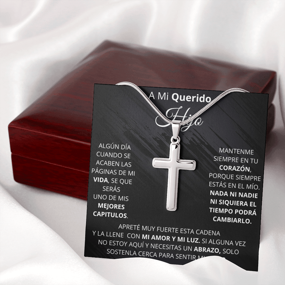 Regalito para mi Hijo | Cruz de acero inoxidable hecha a mano.