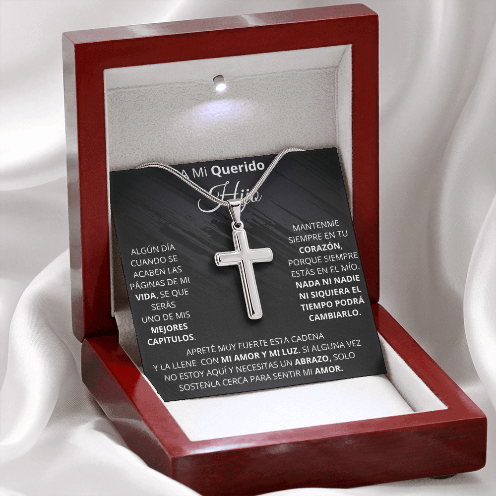 Regalito para mi Hijo | Cruz de acero inoxidable hecha a mano.