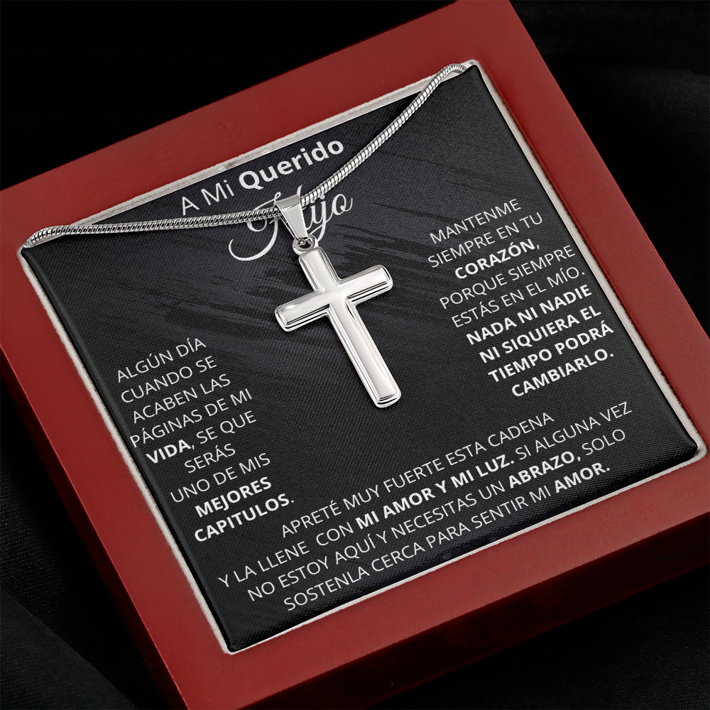 Regalito para mi Hijo | Cruz de acero inoxidable hecha a mano.