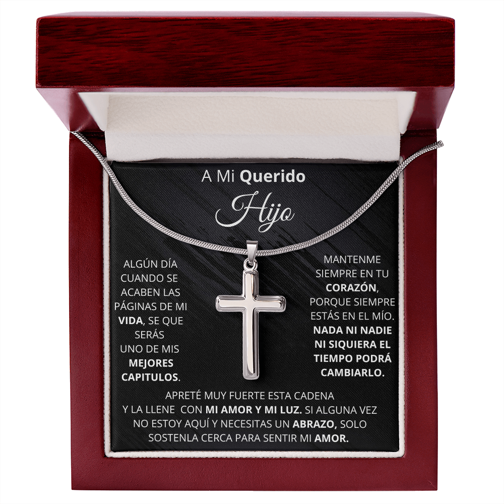 Regalito para mi Hijo | Cruz de acero inoxidable hecha a mano.