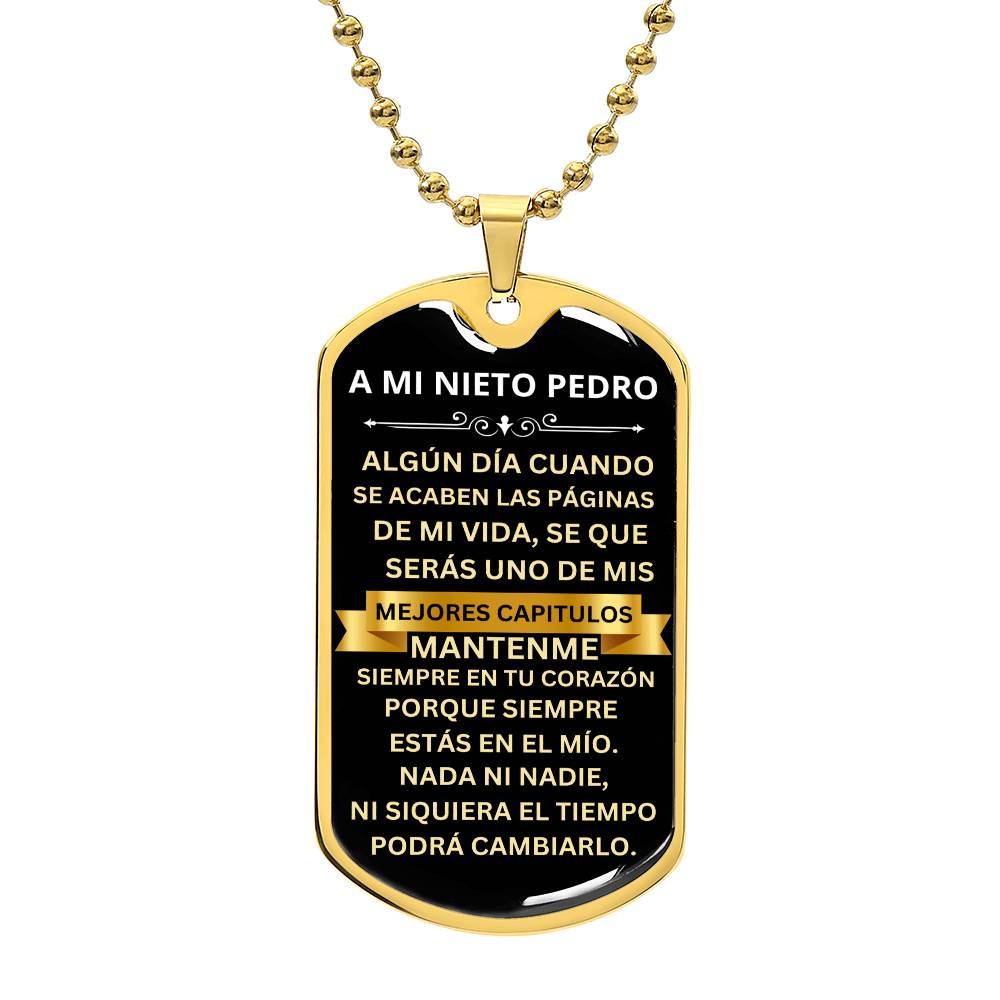 Collar Militar con dedicarotia para nieto