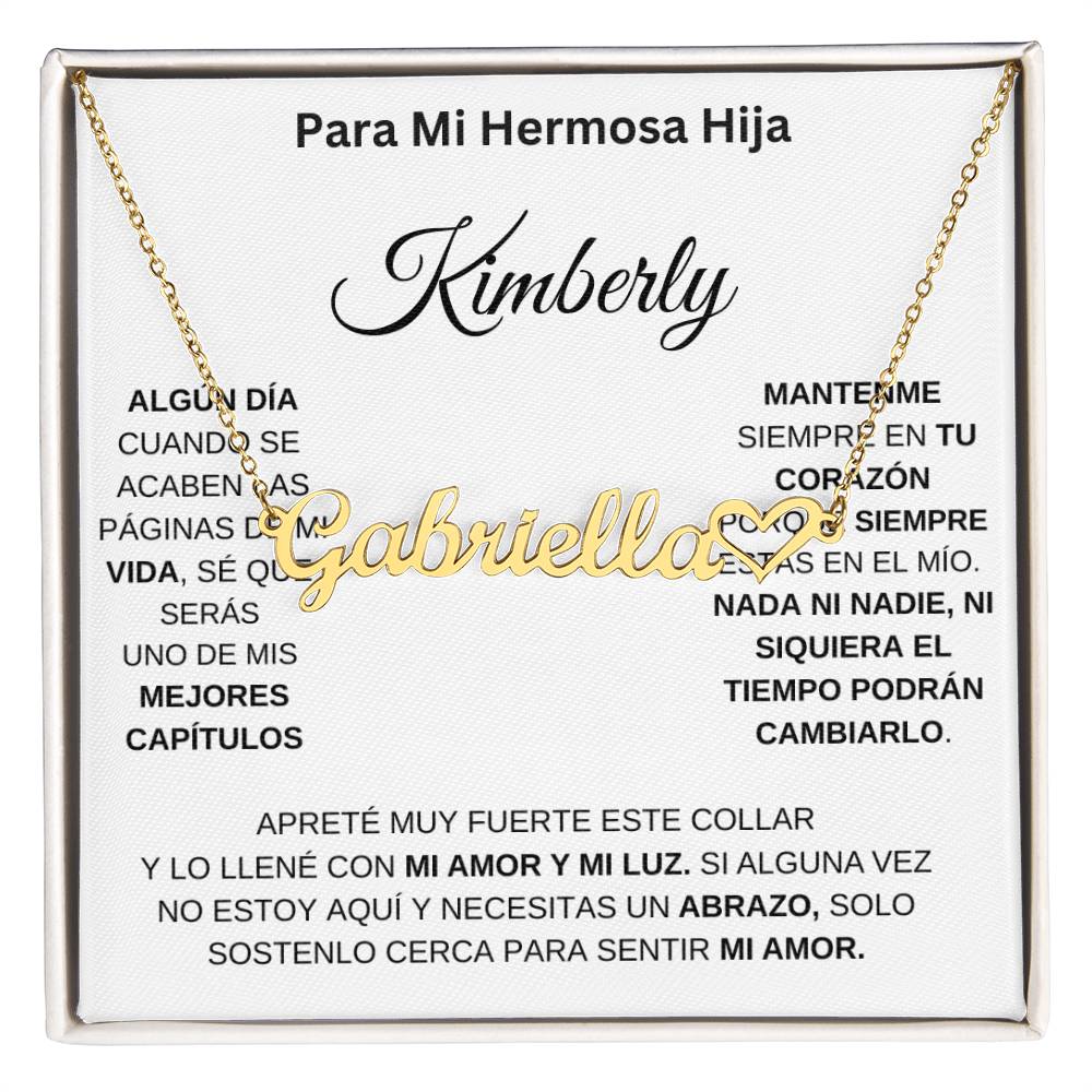 REGALO PERSONALIZADO PARA HIJA | Collar con nombre| Dedicatoria personalizada