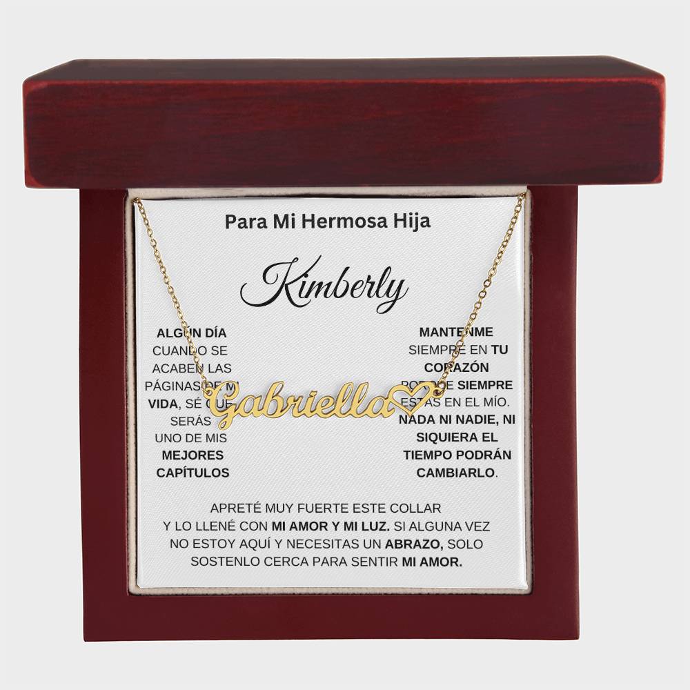 REGALO PERSONALIZADO PARA HIJA | Collar con nombre| Dedicatoria personalizada