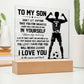 To my son- soccer| para hijo soccer| personalizado para hijo| regalo futbol hijo| Lampara de amor