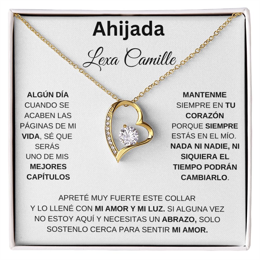 Collar Amor por siempre| Regalo personalizado para ahijada Lexa Camille