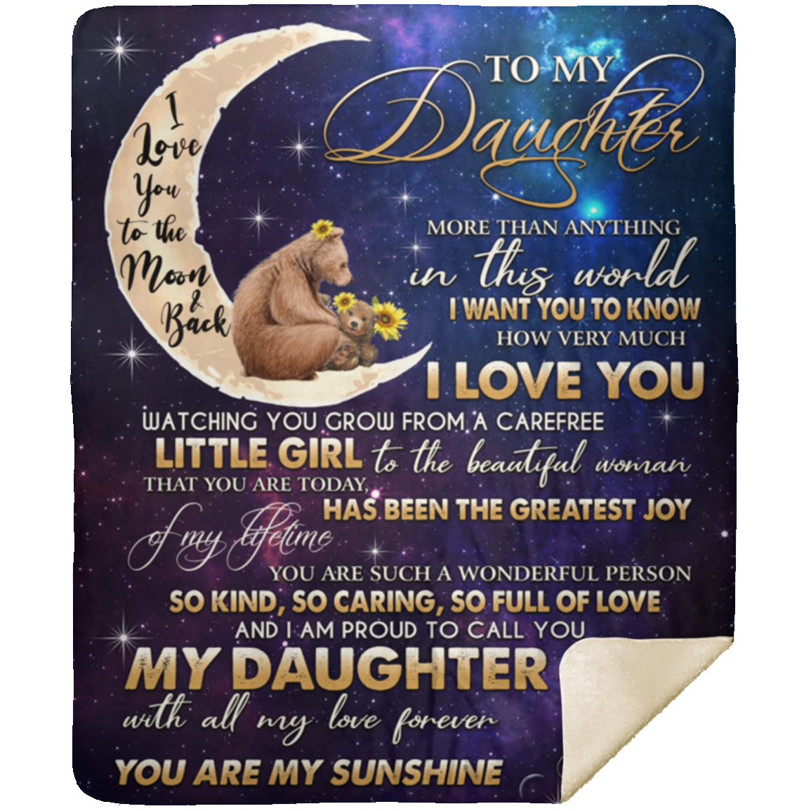 DAUGHTER FROM MOM| I LOVE YOU|  Premium Plush Blanket