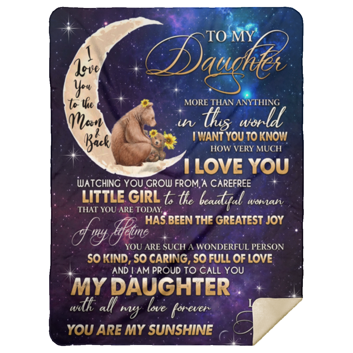 DAUGHTER FROM MOM| I LOVE YOU|  Premium Plush Blanket