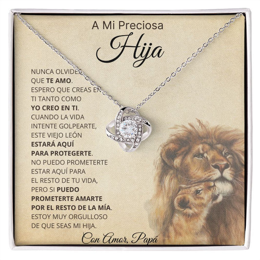 A MI PRECIOSA HIJA| COLLAR NUDO DE AMOR| REGALO DE PAPA PARA HIJA