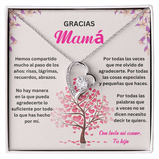 Mother Meaningful Gift in Spanish, Regalo Gracias Mamá, Mamas Valentine Day Gift, Collar Para Mamá, Regalo Para Madre with Message Card